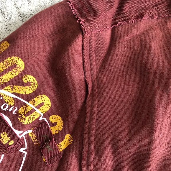 Reebok rare design vintage pullover crew neck Rusty brown colour ripped fabric - Picture 5 of 8
